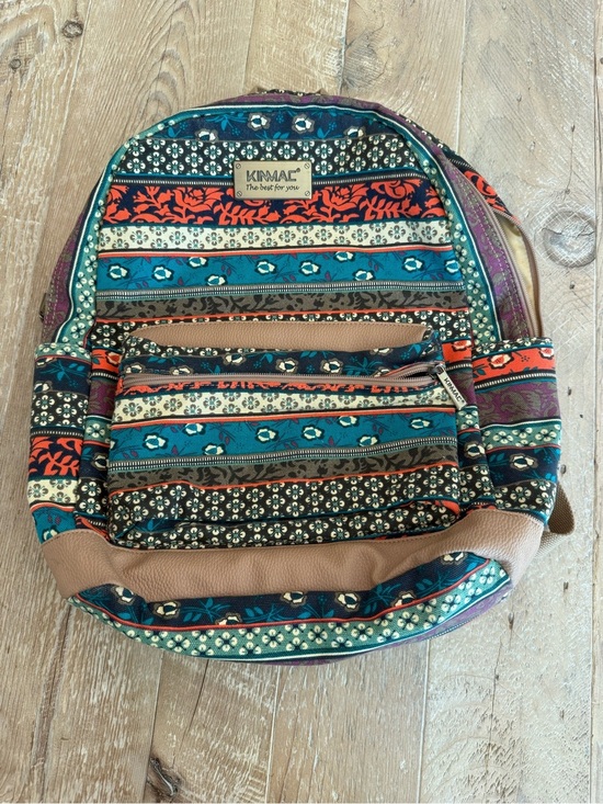 Kinmac Other - Kinmac Patterned Teal & Orange Backpack with builtin charger